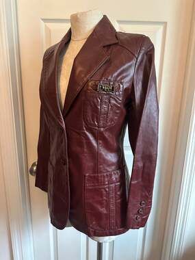 Vintage Aigner leather blazer with hardwear